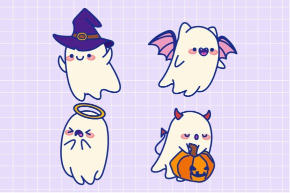 Halloween Cute Ghost Friend Illustration: A Versatile Vector Collection for Creative Projects