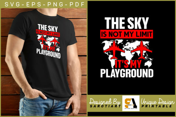 Pilot T-shirt Design Sublimation Graphic for Aviators