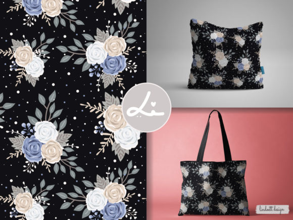 Seamless Pattern Doodle Flowers