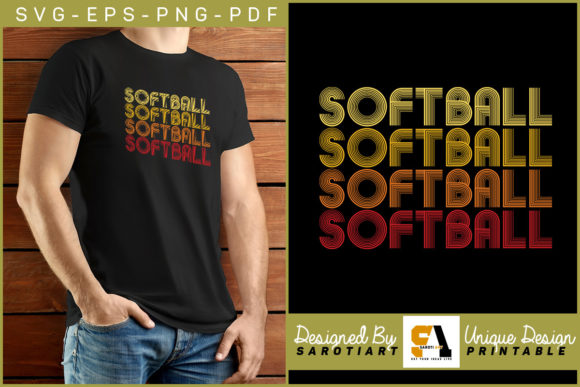Softball Vintage Retro Design Gaming