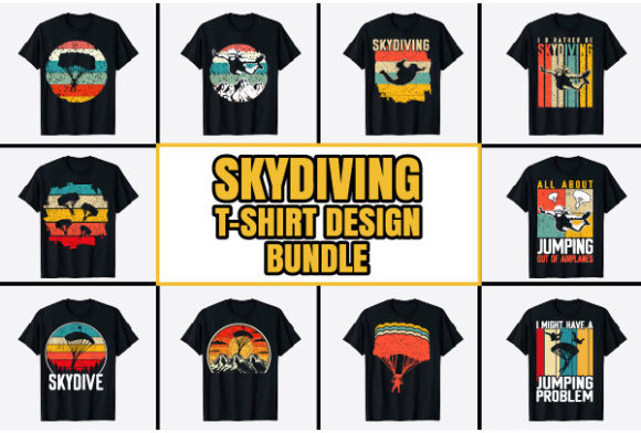 Vintage Skydiving T-Shirt Design Bundle: The Ultimate Solution for Your Apparel Business