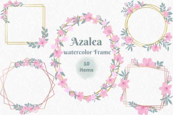 Watercolor Azalea Frame: Elevate Your Visual Identity