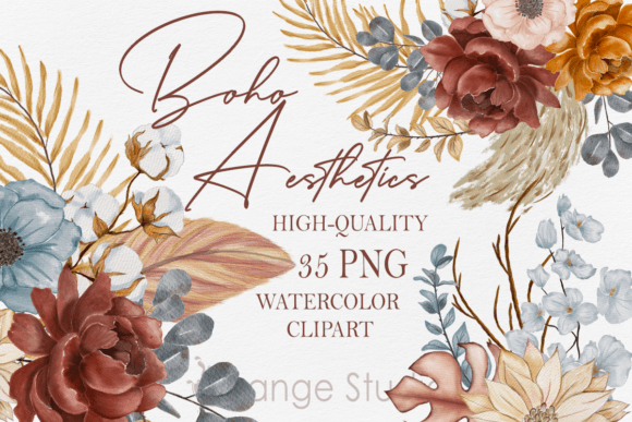 Watercolor Boho Florals Clipart: A Creative Resource for Modern Design
